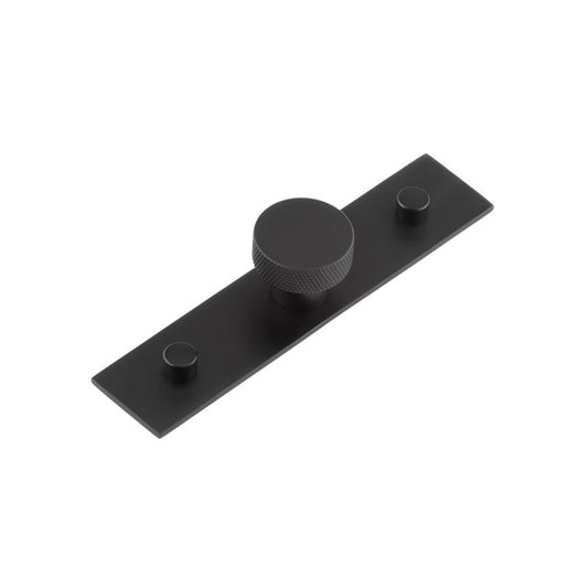 Wenlock Cupboard Knobs 30mm Plain Backplate Matt Black - Black - 30mm