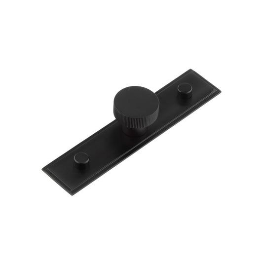 Thaxted Cupboard Knobs 30mm Stepped Backplate Black - Black - 30mm