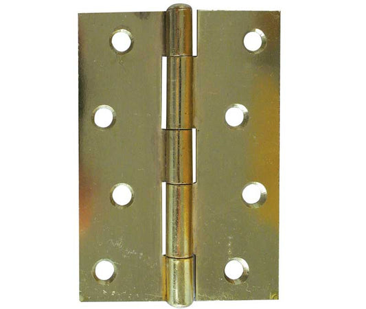 Steel Plain Bearing Butt Hinges 102x76x2mm Electro Brassed - Electro Brassed - 102x76x2mm