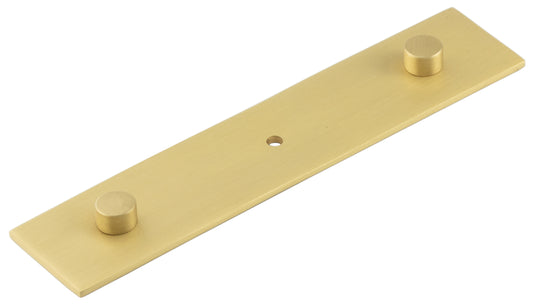 Fanshaw Backplate for Cupboard Knobs 140x30mm Satin Brass - Satin Brass - 140x30mm