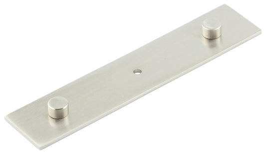 Fanshaw Backplate for Cupboard Knobs 140x30mm Satin Nickel - Satin Nickel - 140x30mm