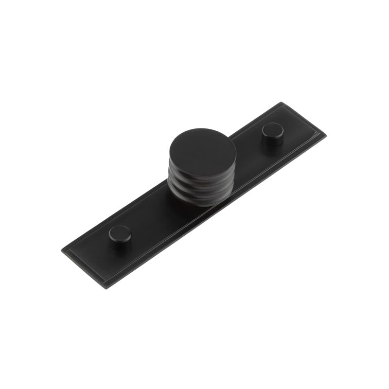 Sturt Cupboard Knobs 30mm Stepped Matt Black - Black - 30mm