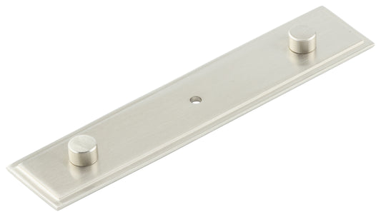 Rushton Backplate for Cupboard Knobs 140x30mm Satin Nickel - Satin Nickel - 140x30mm