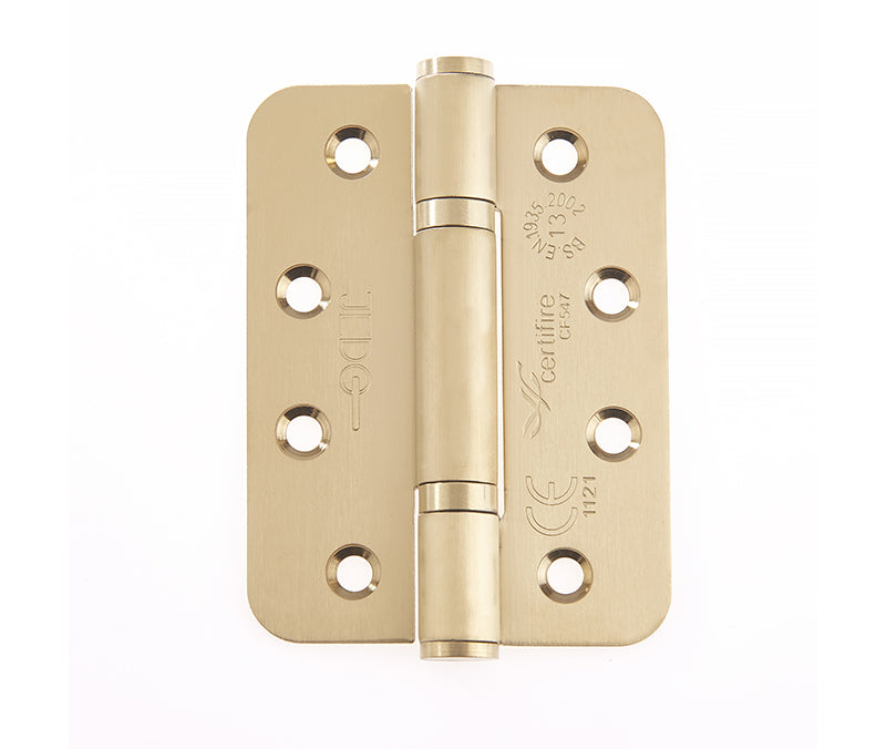 Certifire Stainless Steel Grade 13 Radiused Polymer Bearing Hinges 3 Knuckle (PCK 3) 102x76x3mm Sati - Satin Brass - 102x76x3mm