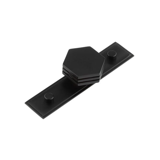 Nile Cupboard Knobs 40mm Stepped Matt Black - Black - 40mm