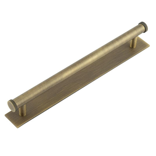 Hoxton Wenlock Cabinet Handles 224mm Ctrs Plain Backplate Antique Brass - Antique Brass - 224mm Ctrs