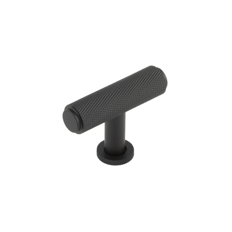 Piccadilly Knurled T Bar Cupboard Knobs Black - Black