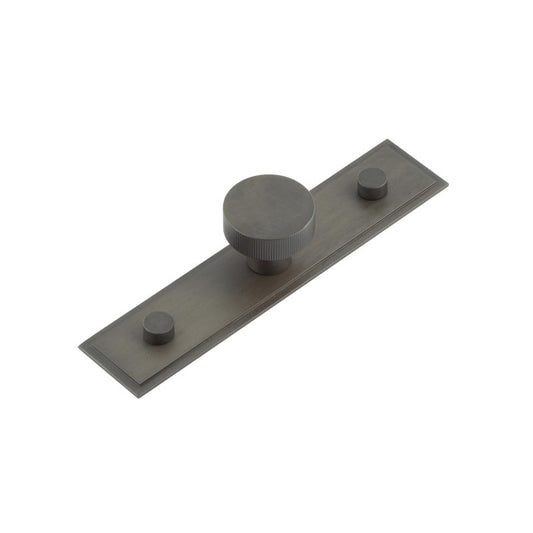 Thaxted Cupboard Knobs 30mm Stepped Backplate Dark Bronze - Dark Bronze - 30mm