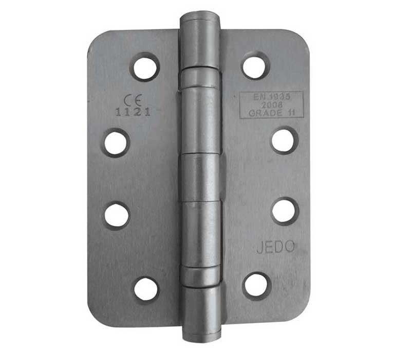 Jedo Grade 11 Radiused Steel Ball Bearing Hinges 102x76mm Satin Nickel - Satin Nickel - 102x76x2.7mm