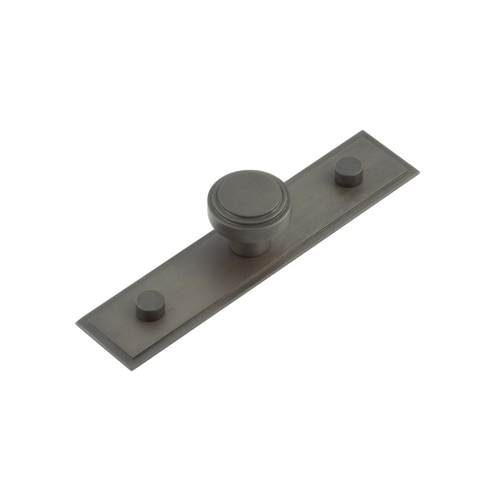 Cropley Cupboard Knobs 30mm Stepped Backplate Dark Bronze - Dark Bronze - 30mm