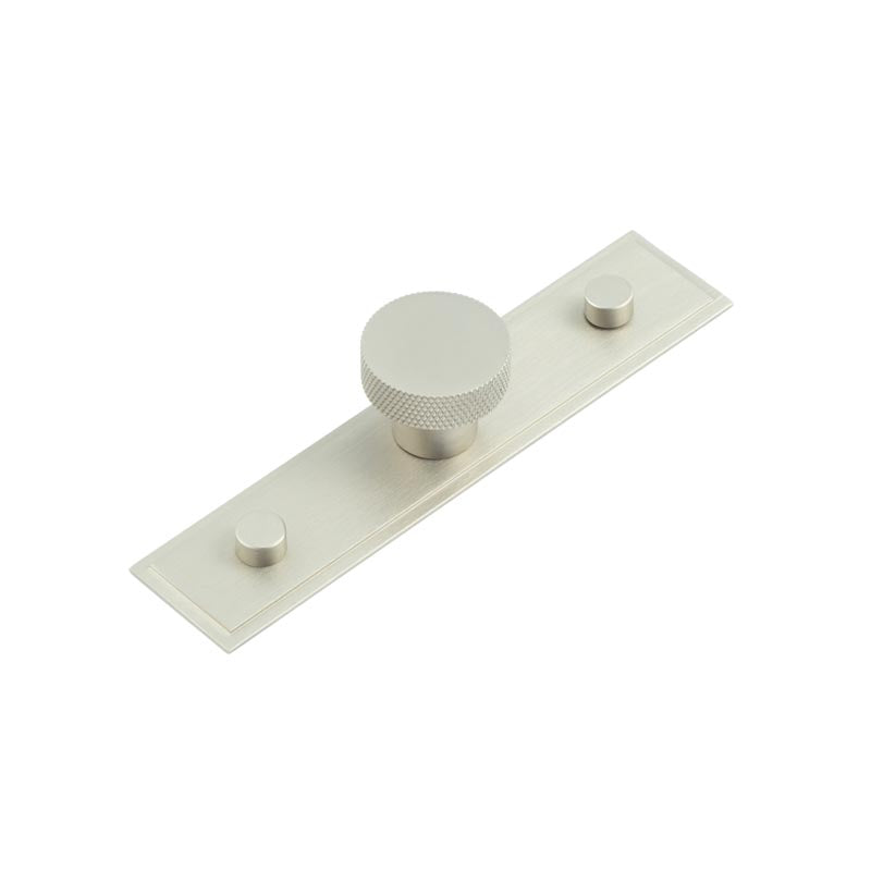 Wenlock Cupboard Knobs 30mm Stepped Backplate  Satin Nickel - Satin Nickel - 30mm