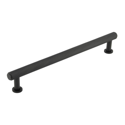 Burlington Piccadilly Knurled Cabinet Handles 224mm Black - Black - 224mm