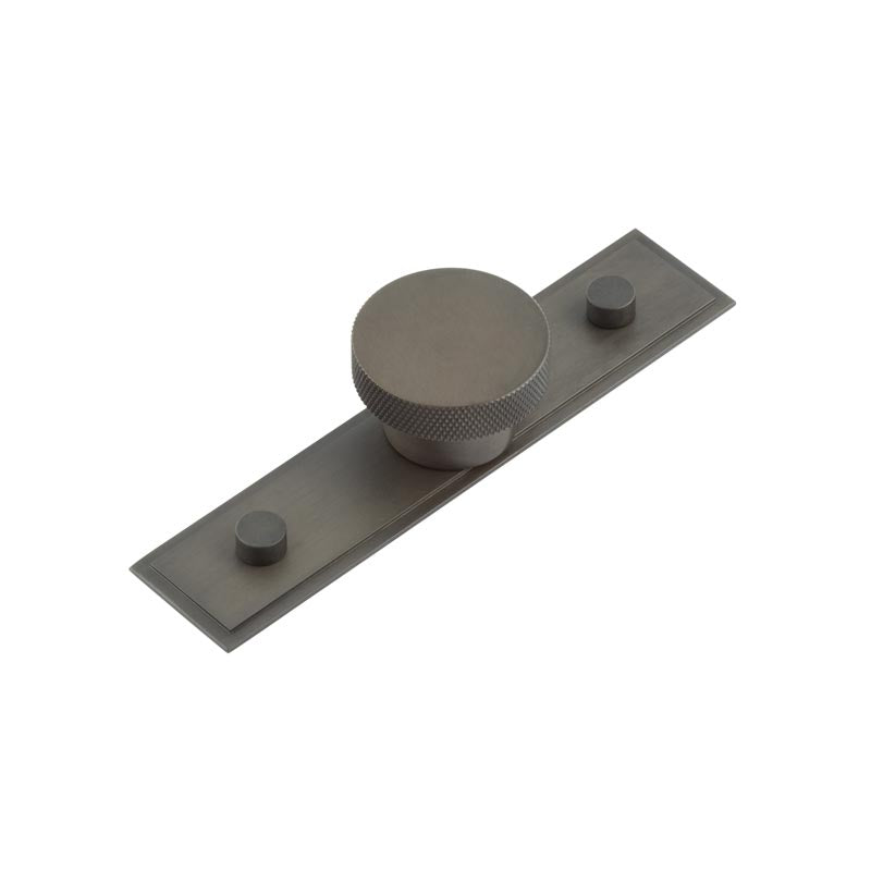 Wenlock Cupboard Knobs 40mm Stepped Backplate  Dark Bronze - Dark Bronze - 40mm