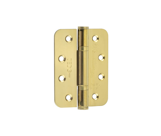 Certifire Stainless Steel Grade 13 Radiused Polymer Bearing Hinges 3 Knuckle (PCK 3) 102x76x3mm Bras - Brass Finish - 102x76x3mm