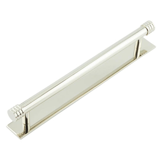 Hoxton Sturt Cabinet Handles 224mm Ctrs Plain Backplate Polished Nickel - Polished Nickel - 224mm Ctrs