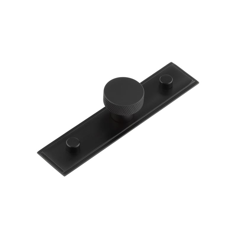 Wenlock Cupboard Knobs 30mm Stepped Backplate  Matt Black - Black - 30mm