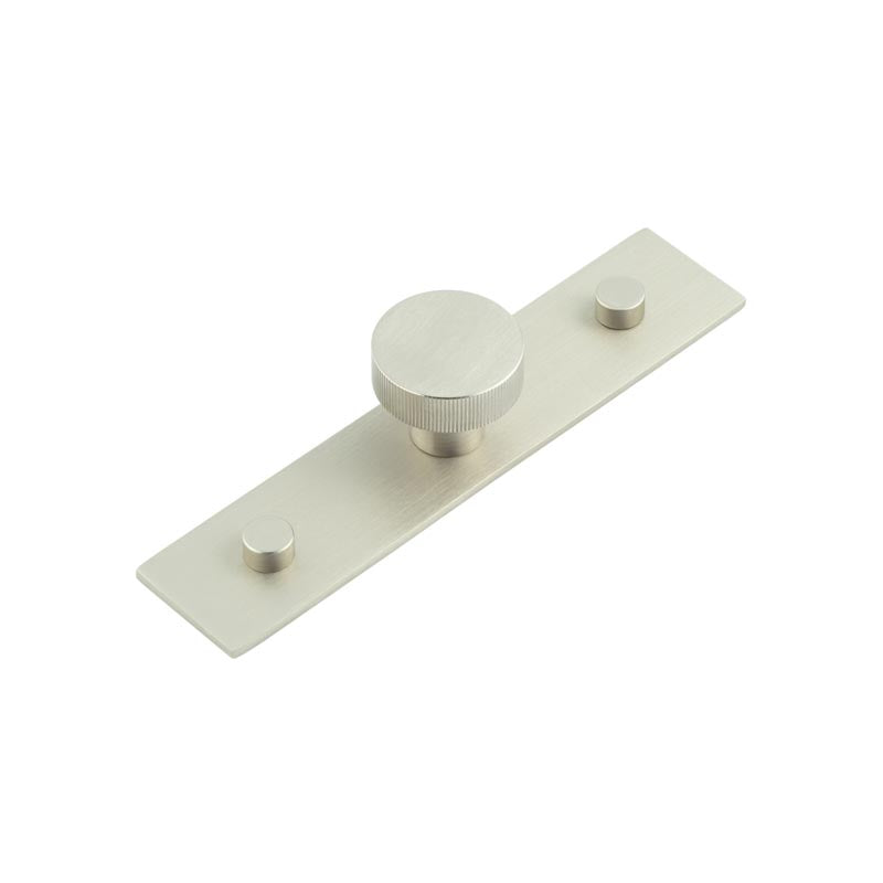 Thaxted Cupboard Knobs 30mm Plain Backplate Satin Nickel - Satin Nickel - 30mm