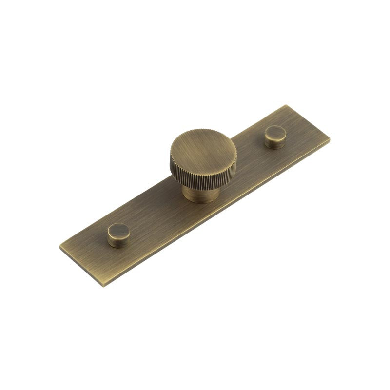 Thaxted Cupboard Knobs 30mm Plain Backplate Antique Brass - Antique Brass - 30mm