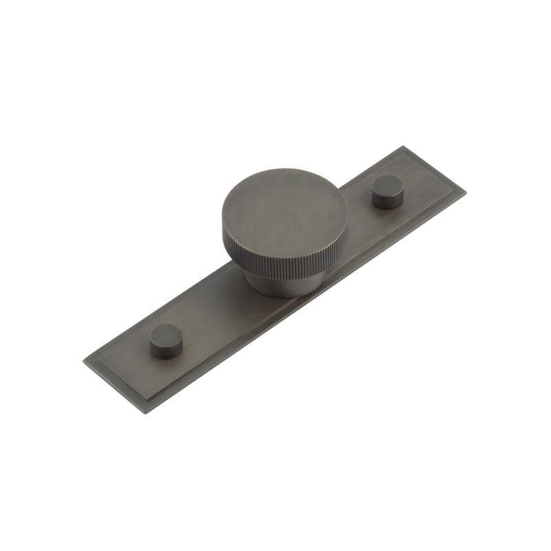 Thaxted Cupboard Knobs 40mm Stepped Backplate Dark Bronze - Dark Bronze - 40mm