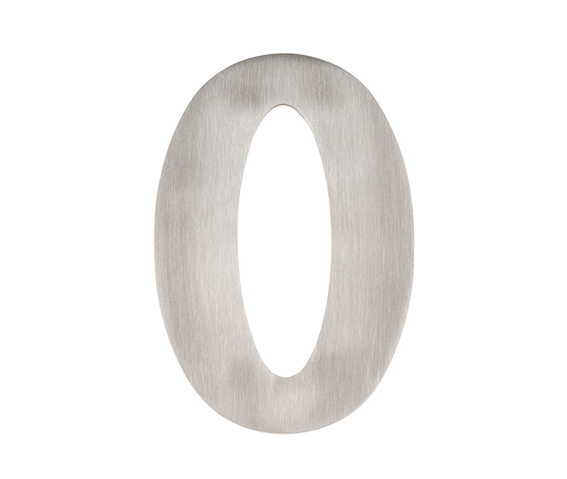 150mm Numerals SSS Finish 150mm Satin Stainless Steel No. 0 - Satin Stainless Steel - 150mm