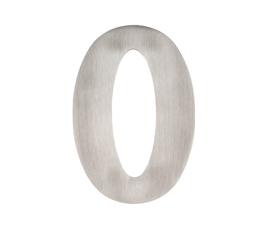 150mm Numerals SSS Finish 150mm Satin Stainless Steel No. 0 - Satin Stainless Steel - 150mm