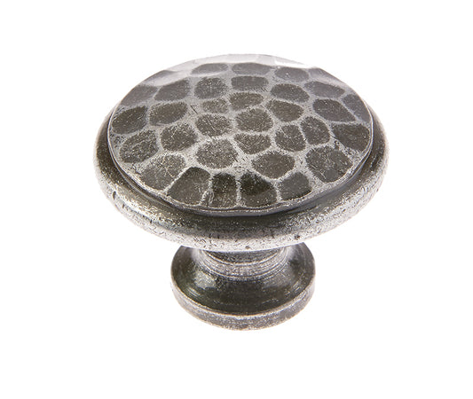 Hammered Cupboard Knobs 40mm Pewter - Pewter - 40mm