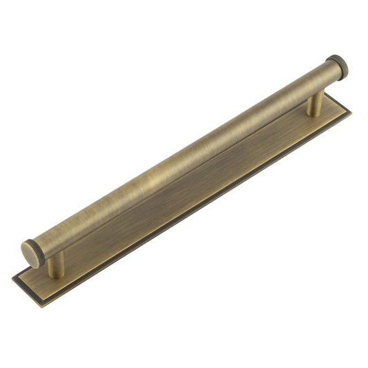 Hoxton Wenlock Cabinet Handles 224mm Ctrs Stepped Backplate Antique Brass - Antique Brass - 224mm Ctrs