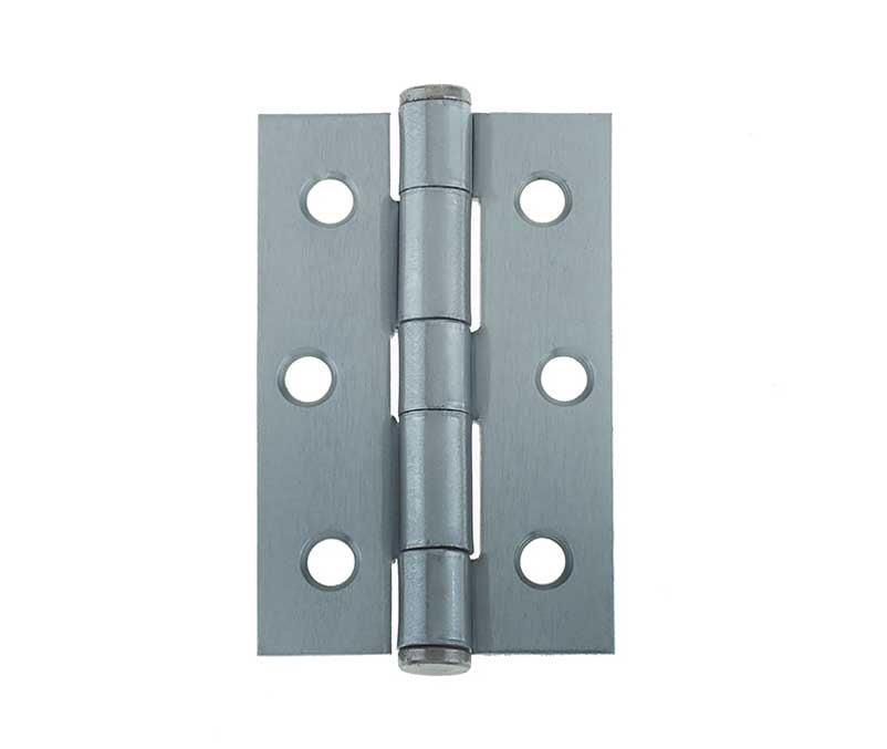 Jedo Grade 7 Steel Heavy Duty Button Tip Hinges 76x50x2mm Satin Chrome - Satin Chrome - 76x50x2mm