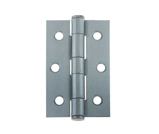 Jedo Grade 7 Steel Heavy Duty Button Tip Hinges 76x50x2mm Satin Chrome - Satin Chrome - 76x50x2mm