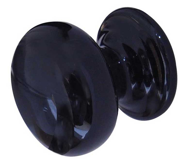 Jedo Porcelain Cupboard Knobs 50mm Black - Black - 50mm