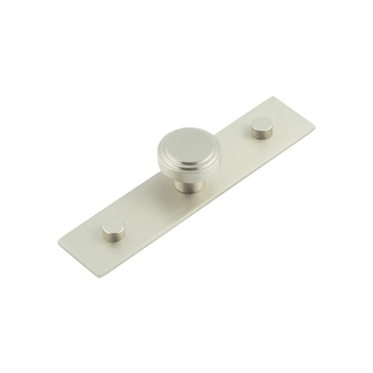 Cropley Cupboard Knobs 30mm Plain Backplate Satin Nickel - Satin Nickel - 30mm