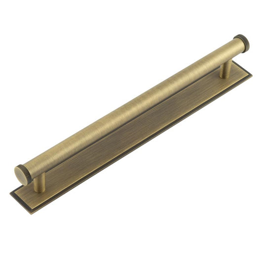 Hoxton Thaxted Cabinet Handles 224mm Ctrs Stepped Backplate Antique Brass - Antique Brass - 224mm Ctrs