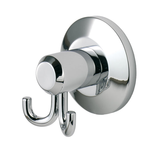 DELEAU TEMPO DOUBLE ROBE HOOK - POLISHED CHROME - 52x55x39mm