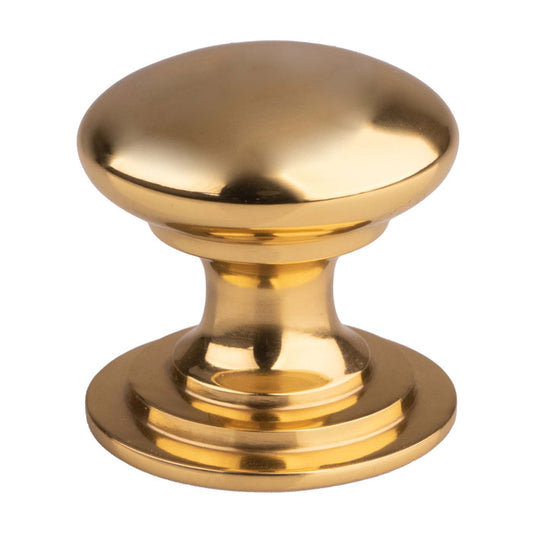 VICTORIAN CUPBOARD KNOB (ONE PIECE) 38MM - POLISHED BRASS - 38 ( 38 )