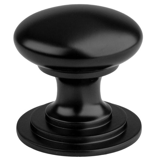 VICTORIAN CUPBOARD KNOB (ONE PIECE) 25MM - Matt Black -