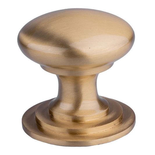 VICTORIAN CUPBOARD KNOB (ONE PIECE) 25MM - SATIN BRASS -