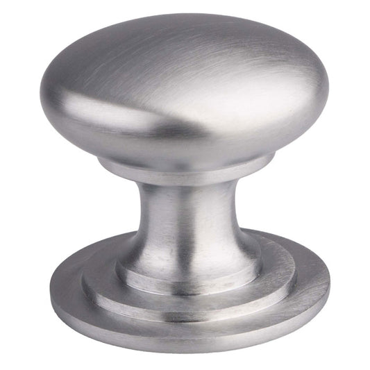 VICTORIAN CUPBOARD KNOB (ONE PIECE) 25MM - SATIN CHROME - 25 ( 25 )