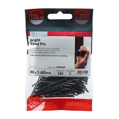 100 x TIMCO Panel Pins Bright - 40 x 1.60