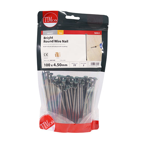 TIMCO Round Wire Nails Bright - 100 x 4.50