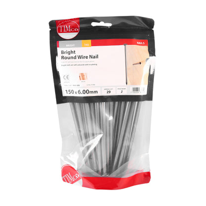 TIMCO Round Wire Nails Bright - 150 x 6.00