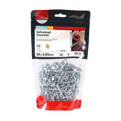 TIMCO Clout Nails Galvanised - 30 x 2.65