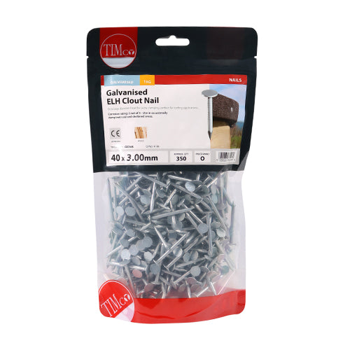 TIMCO Extra Large Head Clout Nails Galvanised - 40 x 3.00