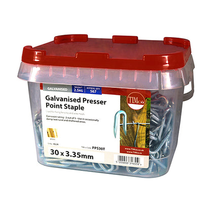 2.5kg - TIMCO Presser Point Staples Galvanised - 30 x 3.35