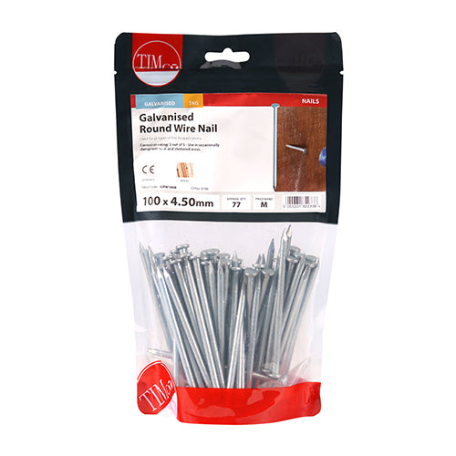 TIMCO Round Wire Nails Galvanised - 100 x 4.50