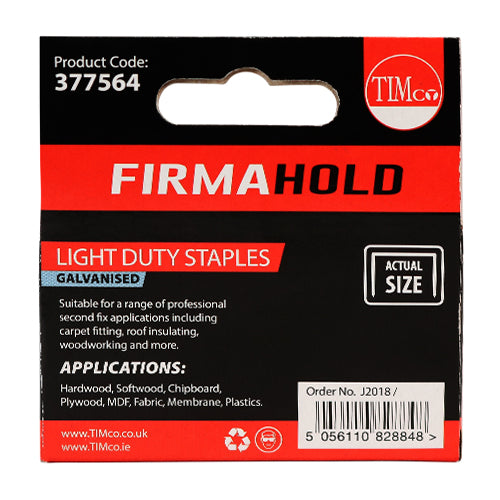 1000 x TIMCO Light Duty Chisel Point Galvanised Staples  - 8mm