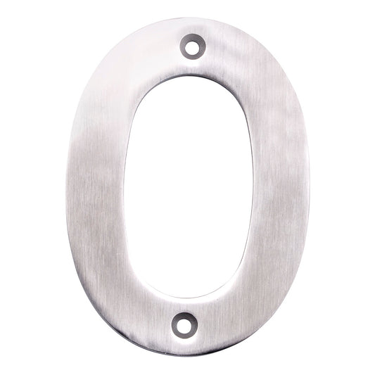 100 X 72 X 5MM - NUMBER 0 - FACE FIX _x005F

 - SATIN STAINLESS STEEL -