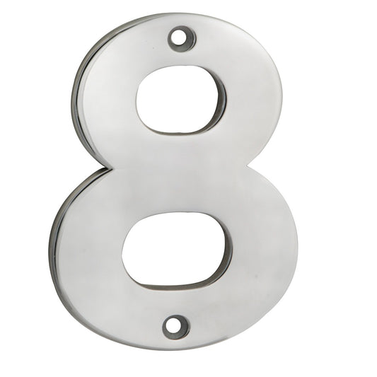 100 X 72 X 5MM - NUMBER 8 - FACE FIX _x005F

 - SATIN STAINLESS STEEL -