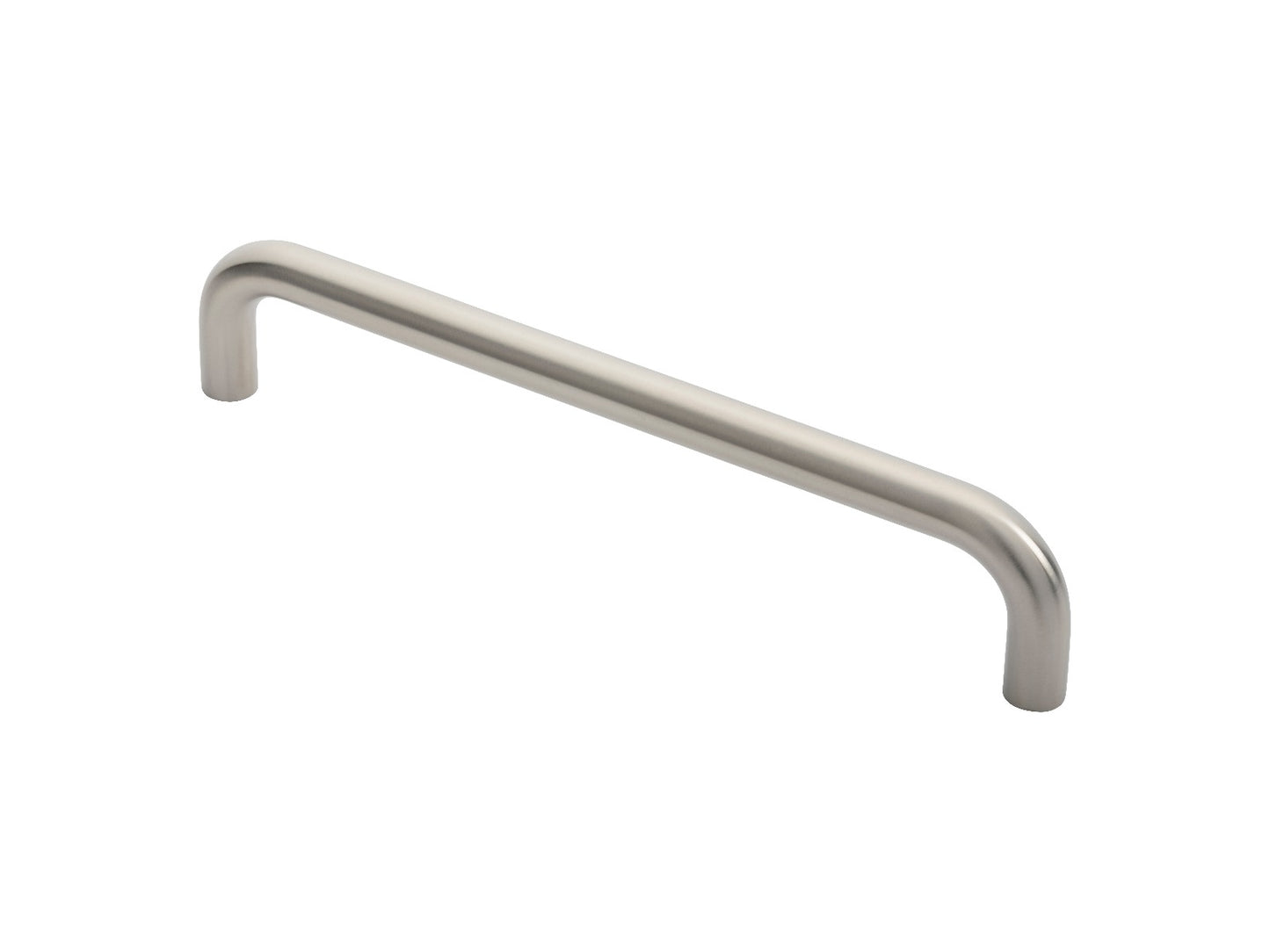 19MM DIA. D PULL HANDLE - 300MM C/C - BOLT THROUGH FIXING_x005F

 - SATIN STAINLESS STEEL -