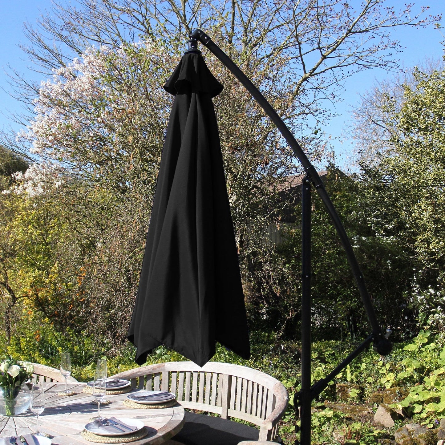 Black Cantilever Parasol