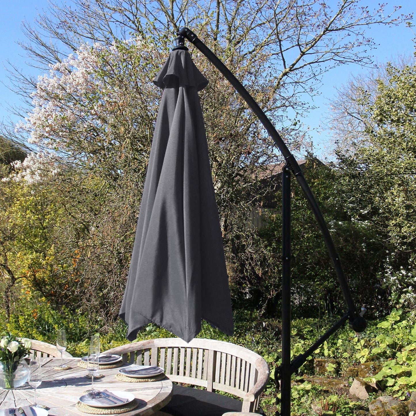 Grey Cantilever Parasol